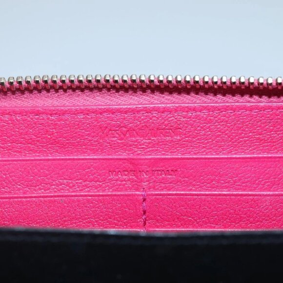 SAINT LAURENT Long Wallet Leather Pink Gold Auth yk19456 - Picture 14 of 16